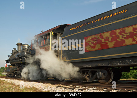 Grapevine Texas Cotton Belt Railroad District historique industriel Vintage Railroad locomotive train à vapeur Banque D'Images