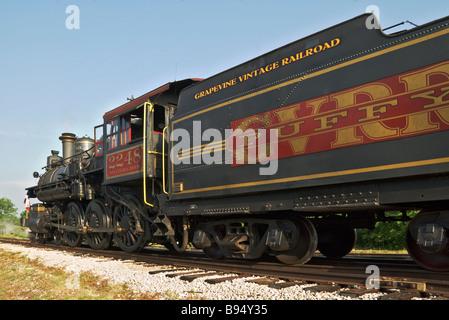 Grapevine Texas Cotton Belt Railroad District historique industriel Vintage Railroad locomotive train à vapeur Banque D'Images