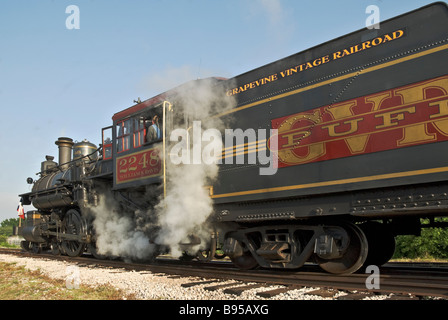 Grapevine Texas Cotton Belt Railroad District historique industriel Vintage Railroad locomotive train à vapeur Banque D'Images