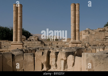 Ruines de Khirbat al-Mafjar populairement connu sous le nom de Hisham's Palace un début de l'Islam site archéologique près de Jéricho, en Cisjordanie Israël Banque D'Images