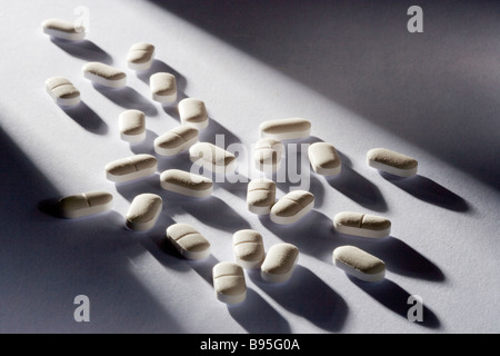 Pilules blanches Banque D'Images