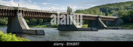 Roebling Bridge aka a fait partie de l'aqueduc du Delaware Delaware and Hudson Canal Banque D'Images