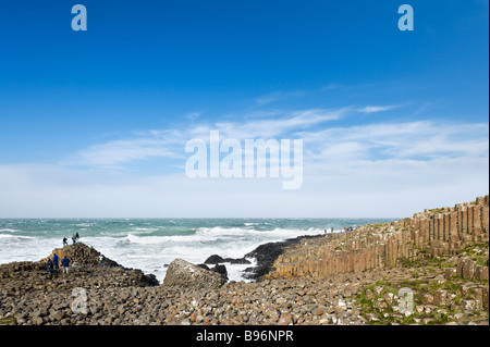 La côte de la Chaussée des géants du nord, Côte d'Antrim, comté d'Antrim, en Irlande du Nord Banque D'Images