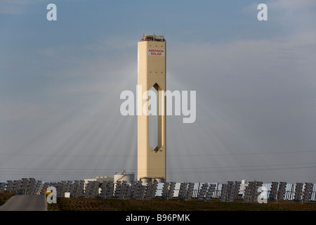 Projet de centrale électrique solaire Abengoa, près de Séville. L'Espagne. Banque D'Images