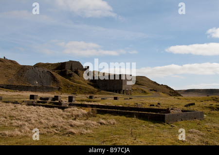 Fonctionnement de la carrière sur Titterstone Clee Hill, Shropshire, Angleterre Banque D'Images