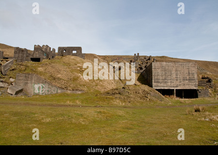 Fonctionnement de la carrière sur Titterstone Clee Hill, Shropshire, Angleterre Banque D'Images