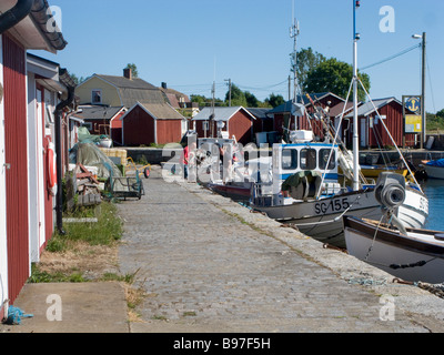 Ancien port de pêche dans les hangars Banque D'Images