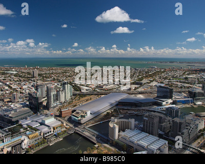Vue depuis la tour Rialto MELBOURNE AUSTRALIE VICTORIA VERS LA CÔTE ET ST KILDA Banque D'Images
