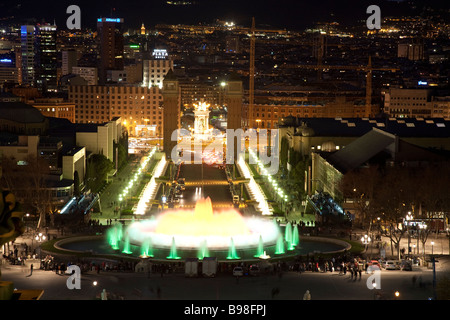 Font Magica nuit Barcelone Espagne Banque D'Images