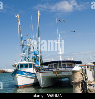 Un bateau ET UN PARTI SHRIMPER TRANSPORTAIS À PORT CANAVERAL SUR LA CÔTE ATLANTIQUE DE L'FLORDA Banque D'Images