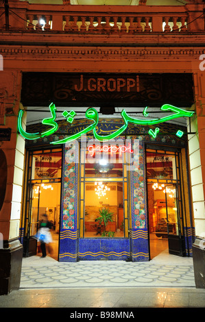 Egypte Le Caire restaurant coin Groppi sweet shop et cafe Banque D'Images