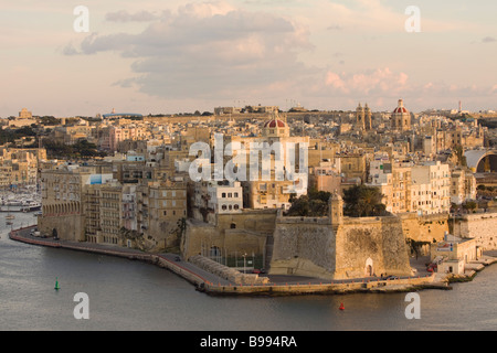 La Valette Malte Senglea Grand Harbour Banque D'Images