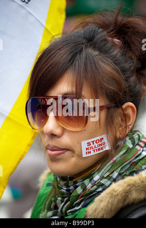 Tibet libre manifestation à Taipei Taiwan à l'occasion du 50e anniversaire de la soulèvement tibétain de 1959 Banque D'Images