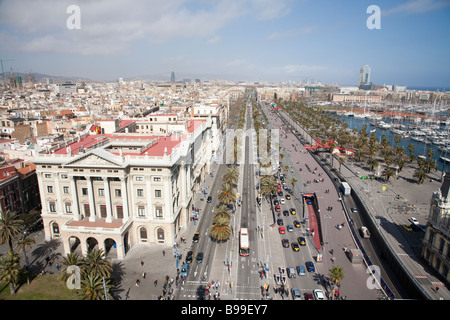 Passeig de Colom, Barcelone, Espagne Banque D'Images