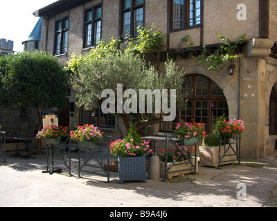 Petit restaurant à Carcassonne Languedoc France Banque D'Images