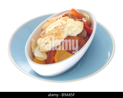 Des légumes grillés avec Halloumi Banque D'Images