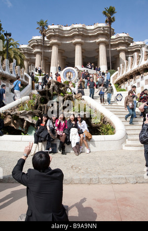 Parc Güell, Barcelone Espagne Banque D'Images