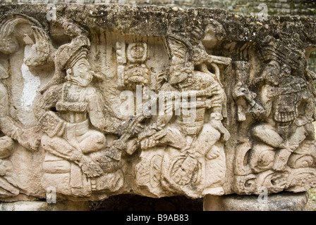 Détail de l'Autel Q. Copan, Honduras. Banque D'Images