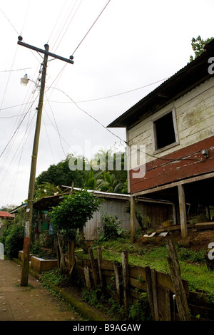 La rue principale d'El Castillo, le Nicaragua. Banque D'Images