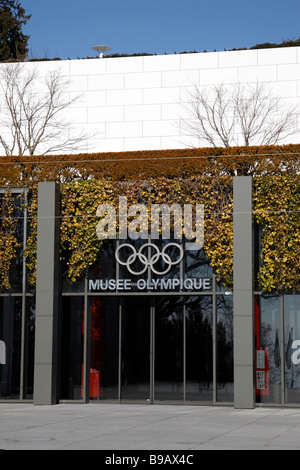 Entrée du musée olympique dans le parc olympique ouchy au sud de la ville de Lausanne Suisse Banque D'Images