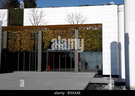 Entrée du musée olympique dans le parc olympique ouchy au sud de la ville de Lausanne Suisse Banque D'Images