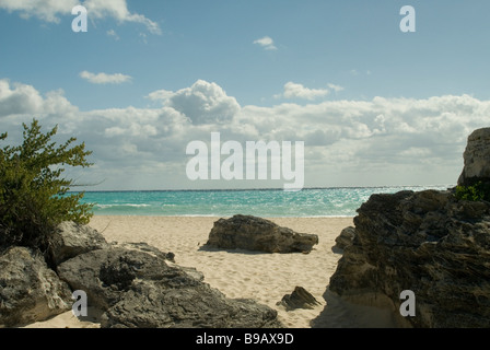 Plage de Playacar, Playa del Carmen, péninsule du Yucatan, Mexique Banque D'Images