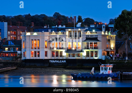 Trafalgar,tavern,pub,nuit,greenwich Londres,ANGLETERRE,,uk,l'Europe Banque D'Images