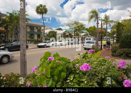 3e Rue Sud shopping restaurant salon de Naples Floride Banque D'Images