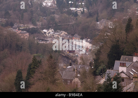 Voir à partir de hauteurs d'Abraham de Matlock Bath Derbyshire Peak District Midlands Angleterre Grande-Bretagne Banque D'Images