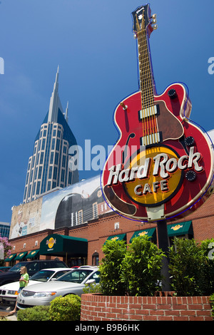 Modèle guitare Gibson tournante Hard Rock Cafe Nashville Tennessee USA Banque D'Images