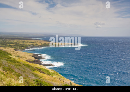 Vue panoramique de l'autoroute 11 près de South Point - Big Island, Hawaii, USA Banque D'Images