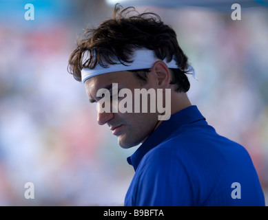 L'homme Nike Roger Federer, joueur de la Suisse pendant l'Open d'Australie Tennis Grand Slam 2009 à Melbourne Banque D'Images