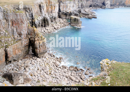 Crique rocheuse à St Govans Head Galles Pembrokeshire Coast National Park Banque D'Images