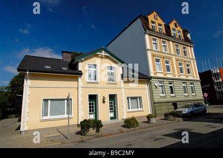 Les bâtiments historiques à Rektor-Ritter-Straße à Bergedorf, Hambourg. Banque D'Images