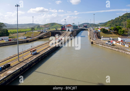 Pedro Miguel Locks Canal de Panama Banque D'Images