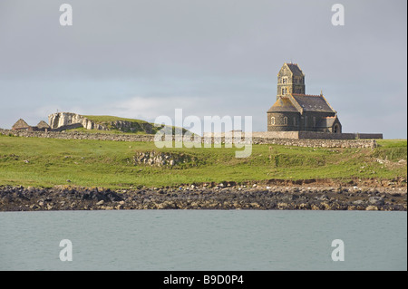 Chapelle Saint Edwards sur Sanday, à l'île de Canna, petites îles, en Écosse. Banque D'Images