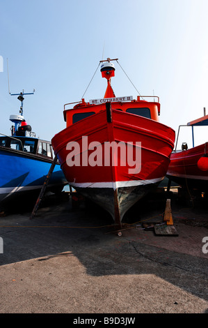 Les bateaux mis en chantier dans le port de Largs à Northumberland Banque D'Images