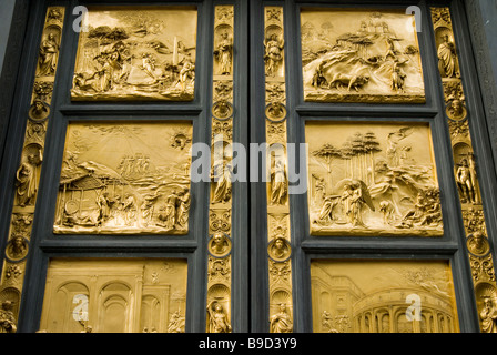 Les portes de l'Est de l'Bapistry de Lorenzo Ghiberti à Florence Italie Banque D'Images