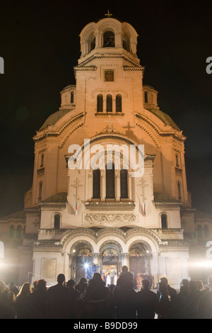 Aleksander Nevski l'église pendant la célébration de Pâques Sofia Bulgarie Banque D'Images