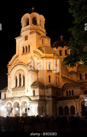 Aleksander Nevski l'église pendant la célébration de Pâques Sofia Bulgarie Banque D'Images