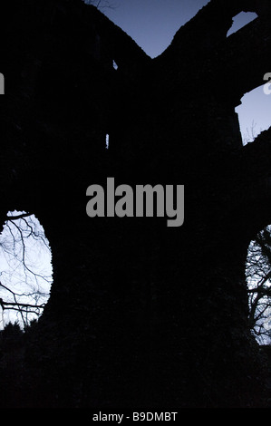 L'atmosphère étrange et grande Abbey Ruins à Bishop's Waltham Banque D'Images