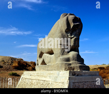 Lion de Babylone statue, province de Babil, Iraq, Middle East Banque D'Images