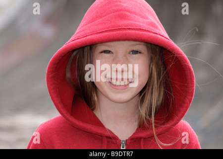 Portrait de jeune fille de 10 ans Victoria British Columbia Canada Banque D'Images