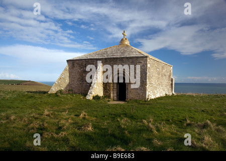 Chapelle St Aldhelm's sur la côte du Dorset sur l'île de Purbeck Banque D'Images
