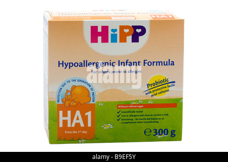 Hipp organic baby food and drink préservé sélection Mather pot verre de thé soins bébés sains légumes végétarien contenant l'enfance Banque D'Images