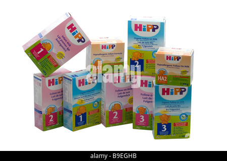 Hipp organic baby food and drink préservé sélection Mather pot verre de thé soins bébés sains légumes végétarien contenant l'enfance Banque D'Images