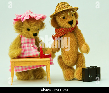 Ours miniature avec porte-documents (Mini Bear Collection) Banque D'Images