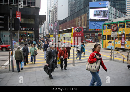 Scène de rue à Central District, Hong Kong, Chine Banque D'Images