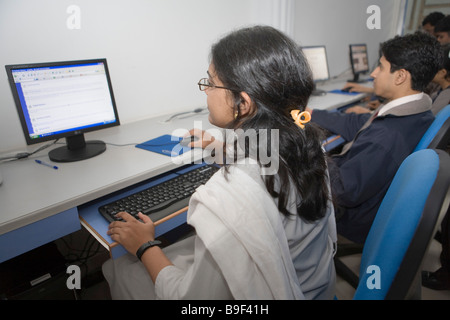 L'Inde Bangalore Bangaluru Ramaiah Institute of Management Studies classe informatique Banque D'Images