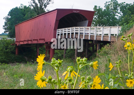 Pont couvert Roseman Comté de Madison Iowa USA Banque D'Images